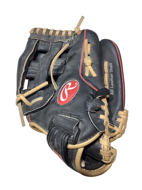 Vist Large View of Product Image Which is Used Rawlings H115HB BB/SB Glove RH Throw Black 11 1/2"