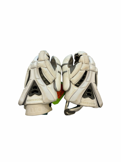 Vist Large View of Product Image Which is Used Maverik ROME Lacrosse Gloves Mens White 13"