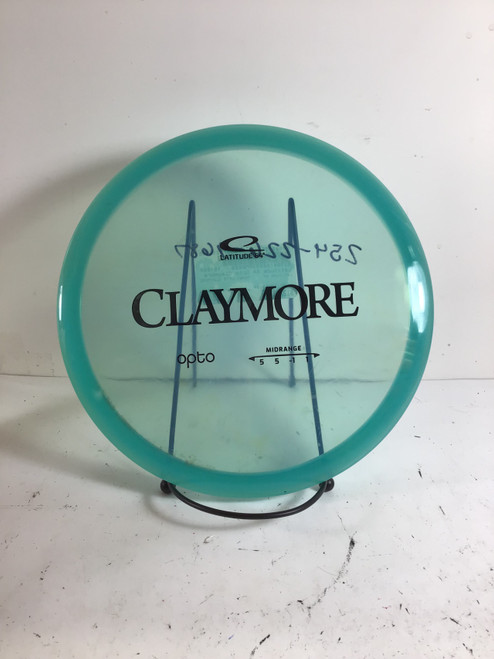 Vist Large View of Product Image Which is Used Latitude 64 OPTO CLAYMORE Disc Golf Mid Range Turquoise 180g
