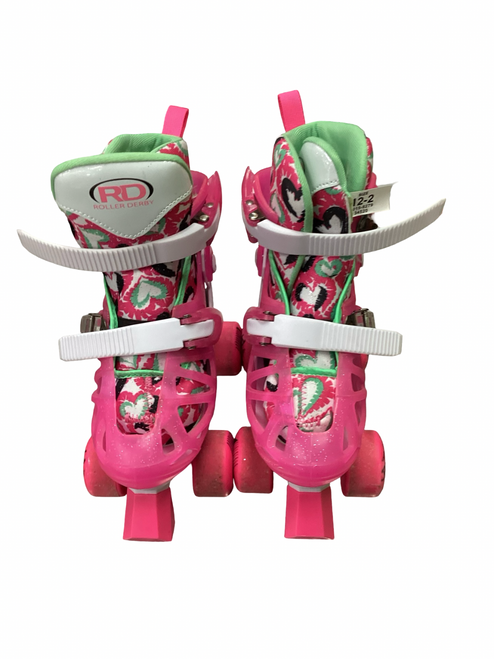 Vist Large View of Product Image Which is Used RollerDerby ADJ 12-2 Child Roller Quad Skates Pink Adjustable