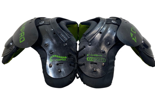 Vist Large View of Product Image Which is Used Champro SCORPION XXS FB Shoulder Pads Black XXS