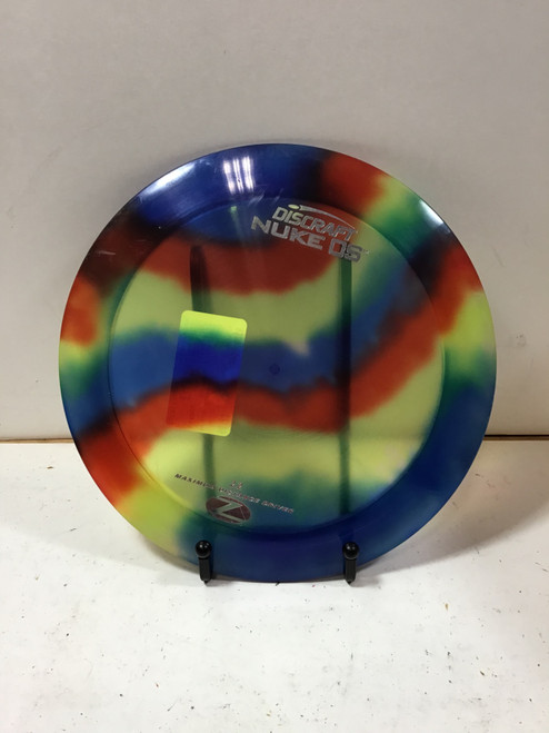 Vist Large View of Product Image Which is Used Discraft Z NUKE OS Disc Golf Driver Royal Blue 174g