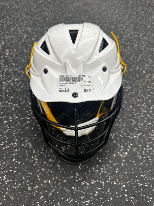 Vist Large View of Product Image Which is Used Cascade CPRV-R Lacrosse Helmet White S/M