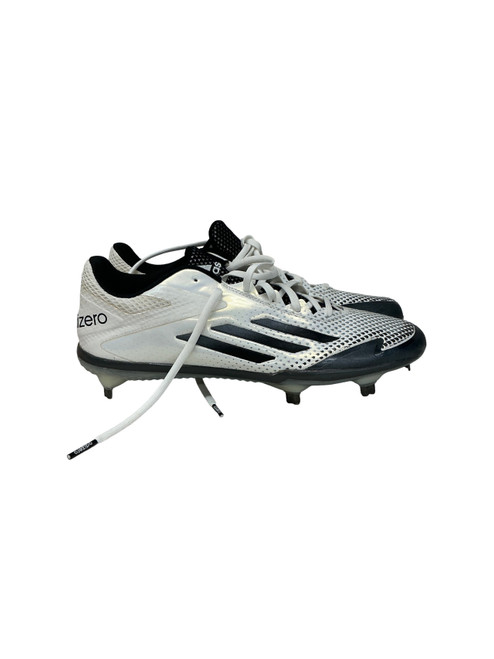 Vist Large View of Product Image Which is Used Adidas ADIZERO METAL CLEATS BB/SB Cleats Black And White Senior 9.5