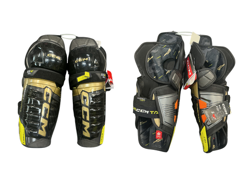 Vist Large View of Product Image Which is Used CCM TACKS AS-V-PRO SHINGUARDS Junior Shin Guards Black 13"