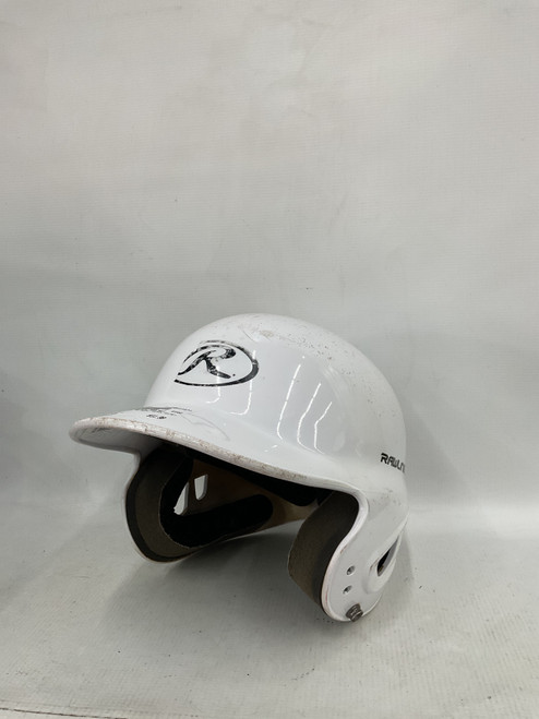 Vist Large View of Product Image Which is Used Rawlings BLACK HELMET Batting Helmet No Mask White SM