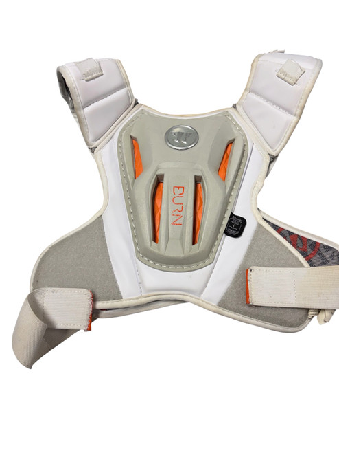 Vist Large View of Product Image Which is Used Warrior BURN Lacrosse Shoulder Pads White MD