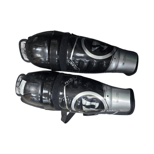 Vist Large View of Product Image Which is Used Warrior RISE 15IN SG Senior Shin Guards Black 15"