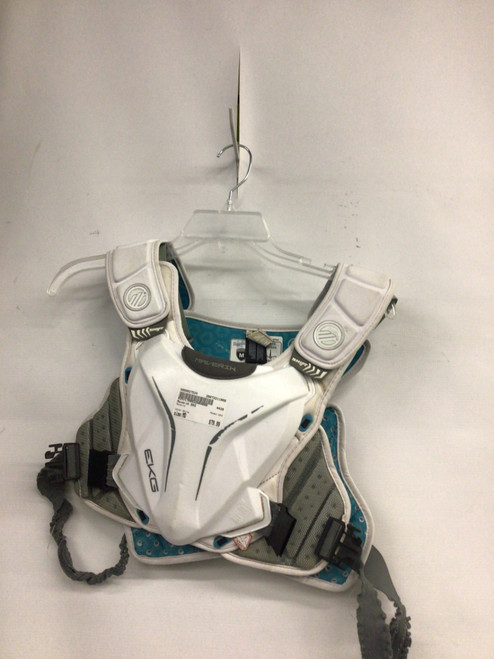 Vist Large View of Product Image Which is Used Maverik EKG Lacrosse Shoulder Pads White MD