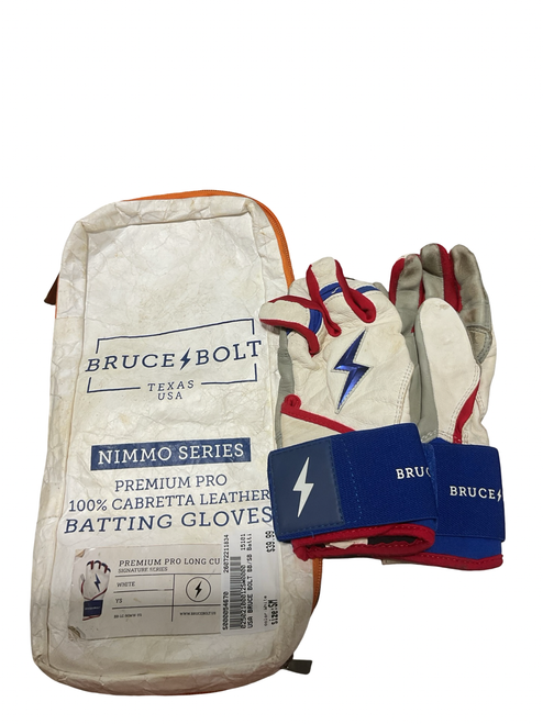 Vist Large View of Product Image Which is Used BB/SB Batting Gloves White SM