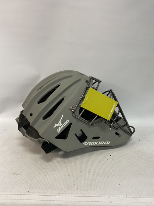 Vist Large View of Product Image Which is Used Mizuno SAMURAI Catchers Helmet w/Mask Grey MD