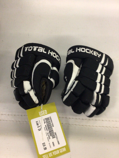Vist Large View of Product Image Which is Used TOTAL HOCKEY GLOVES Youth Gloves Black 8"
