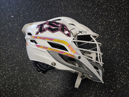 Vist Large View of Product Image Which is Used Cascade XRS PRO Lacrosse Helmet White One Size