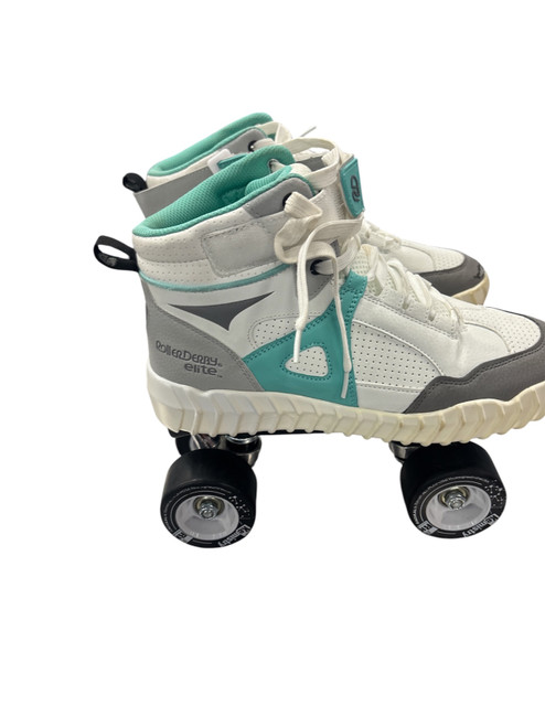 Vist Large View of Product Image Which is Used RollerDerby ELITE Senior Roller Quad Skates White Senior 10