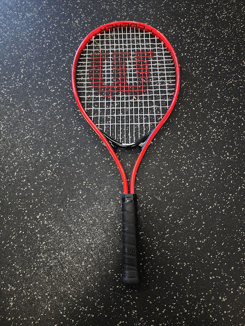 Vist Large View of Product Image Which is Used Wilson FEDERER 25 Junior Tennis Racquet Red 25"