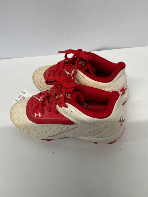 Vist Large View of Product Image Which is Used Under Armour BASEBALL CLEATS BB/SB Cleats White Junior 02