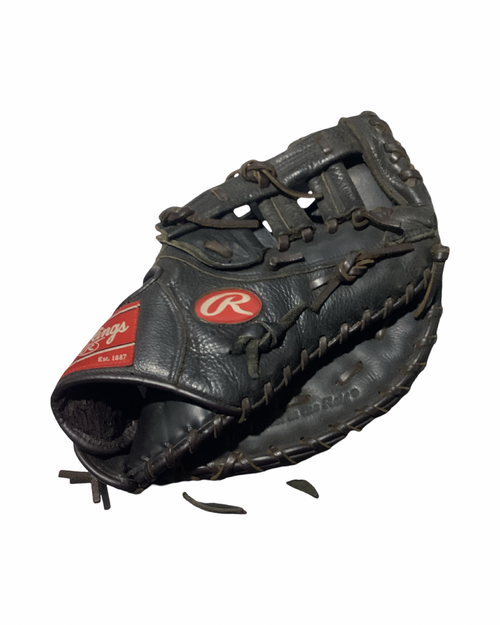 Vist Large View of Product Image Which is Used Rawlings PREMIUM SERIES BB/SB First Base RH Throw Black 12 1/2"