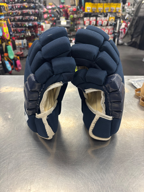 Vist Large View of Product Image Which is Used CCM T4R Senior Gloves Navy Blue 14"