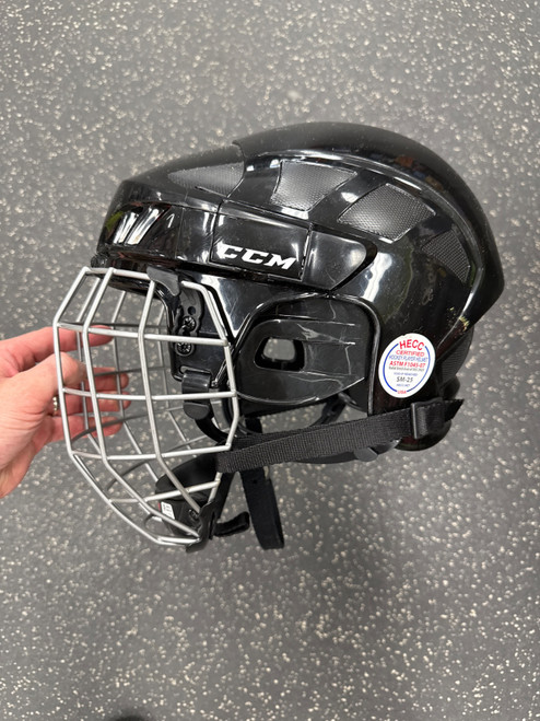 Vist Large View of Product Image Which is Used CCM FM50 Helmet Cage Combo Black LG