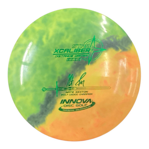 Vist Large View of Product Image Which is Used Innova STAR XCALIBER Disc Golf Driver Green