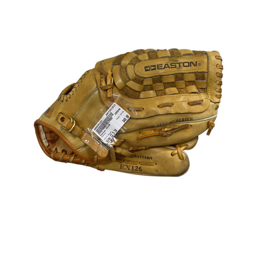 Vist Large View of Product Image Which is Used Easton EX126 BB/SB Glove RH Throw Brown 12 1/2"