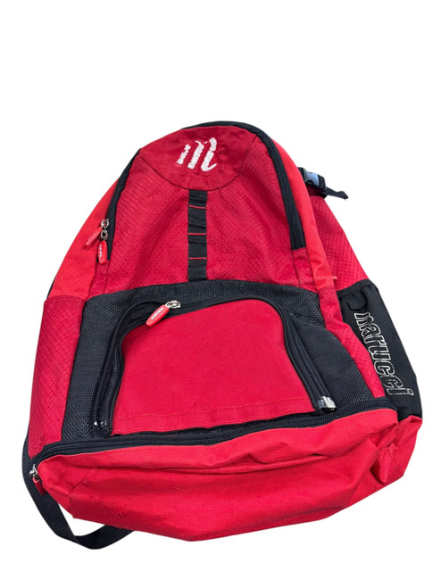 Vist Large View of Product Image Which is Used Marucci 2 BAT BB/SB Player Backpack Black And Red