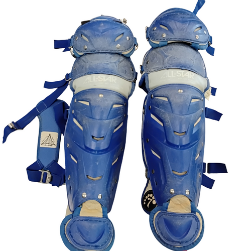 Vist Large View of Product Image Which is Used All-Star LG912S7 Catchers Leg Guards Royal Blue Junior