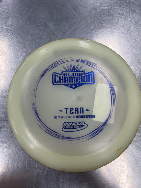 Vist Large View of Product Image Which is Used Innova GLOW CHAMPION TERN Disc Golf Driver White