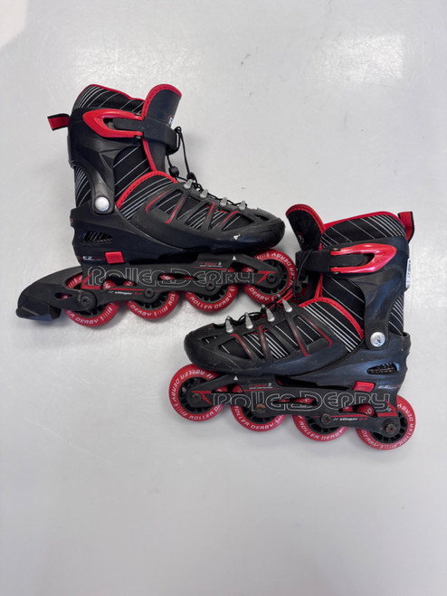 Vist Large View of Product Image Which is Used RollerDerby ADJ 2-5 Junior Rec Fitness Skates Black Adjustable