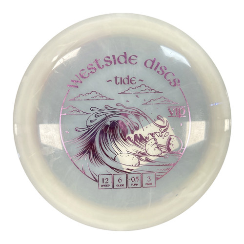 Vist Large View of Product Image Which is Used Westside VIP TIDE Disc Golf Driver White 175g