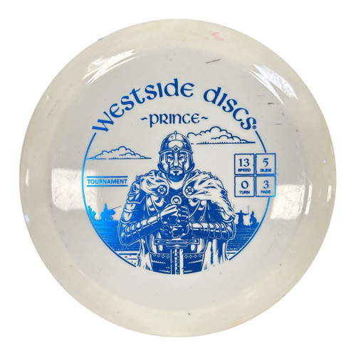 Vist Large View of Product Image Which is Used Westside TOURNAMENT PRINCE Disc Golf Driver White 178g
