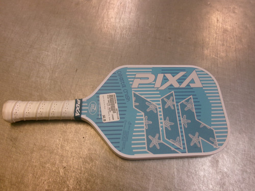 Vist Large View of Product Image Which is Used PIXA COASTAL CRUSH Pickleball Racquet Carolina Blue