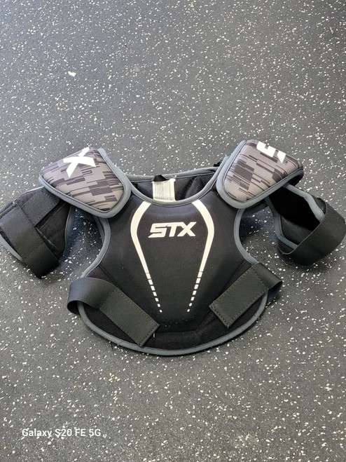 Vist Large View of Product Image Which is Used STX STALLION 75 Lacrosse Shoulder Pads Black XS