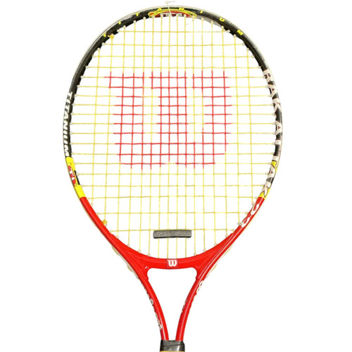 Vist Large View of Product Image Which is Used Wilson 23IN JR WILSON TITANIUM RACQUET Junior Tennis Racquet Red 23"