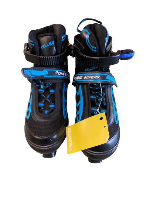 Vist Large View of Product Image Which is Used LIGHT UP QUAD SKATES Senior Roller Quad Skates Black Adjustable