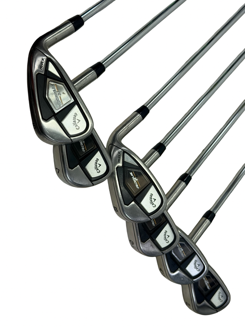 Vist Large View of Product Image Which is Used Callaway ROGUE ST MAX Mens Golf Iron Set RH 5I-AW (missing 6 iron) w/ XP 95 S300 Shafts +1"