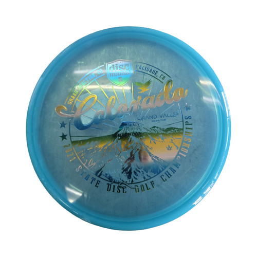 Vist Large View of Product Image Which is Used Discmania COLORADO STATE CHAMPIONSHIPS DISC Disc Golf Mid Range Royal Blue