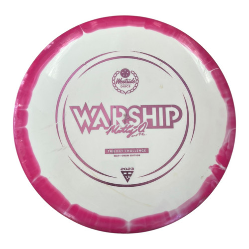 Vist Large View of Product Image Which is Used Westside WARSHIP Disc Golf Mid Range White
