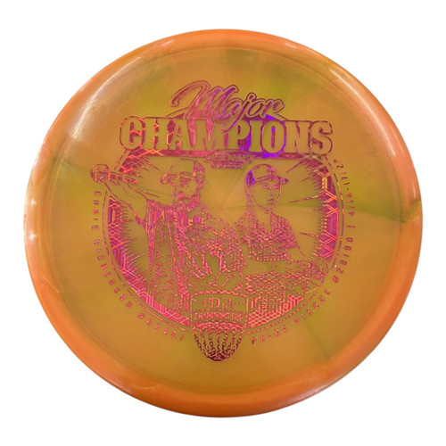 Vist Large View of Product Image Which is Used Discraft BUZZZ MAJOR CHAMPIONS Disc Golf Mid Range Orange 177g