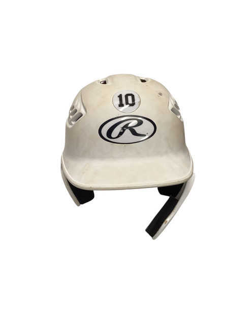 Vist Large View of Product Image Which is Used Rawlings Batting Helmet No Mask White One Size