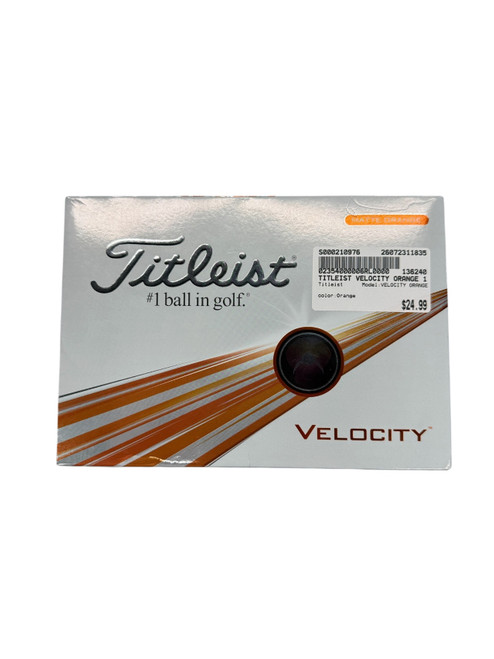 Vist Large View of Product Image Which is NEW TITLEIST VELOCITY ORANGE 12 PACK GOLF BALLS - ORANGE