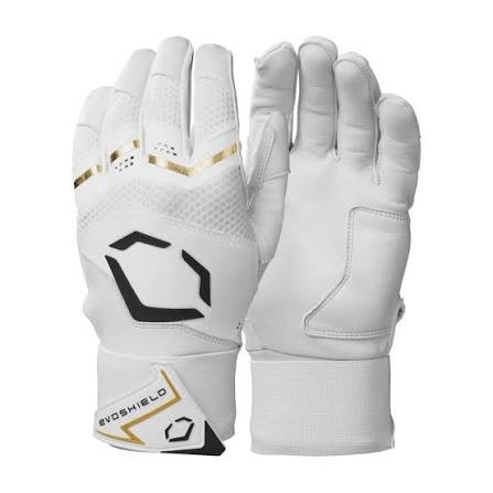 Vist Large View of Product Image Which is New EVOSHIELD CARBYNE WHITE YOUTH XS BATTING GLOVES
