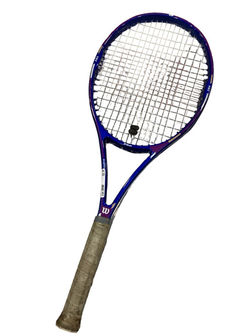 Vist Large View of Product Image Which is Used Wilson 95 GRAPHITE AGGRESSOR HIGH BEAM SERIES Adult Tennis Racquet Royal Blue Unknown