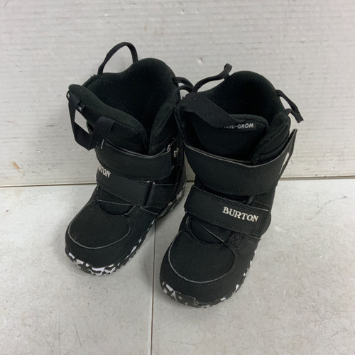 Vist Large View of Product Image Which is Used Burton MINI-GROM Boys Snowboard Boots Black Youth 09.0