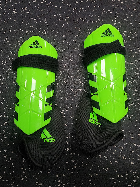 Vist Large View of Product Image Which is Used Adidas Soccer Shin Guards Junior Neon Green Junior