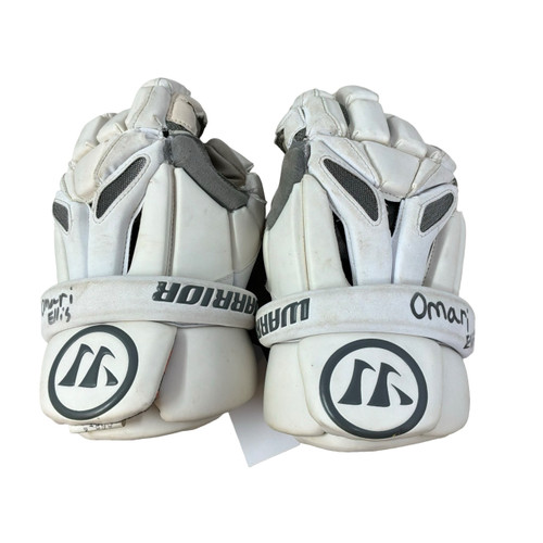 Vist Large View of Product Image Which is Used Warrior BURN Lacrosse Gloves Mens White MD