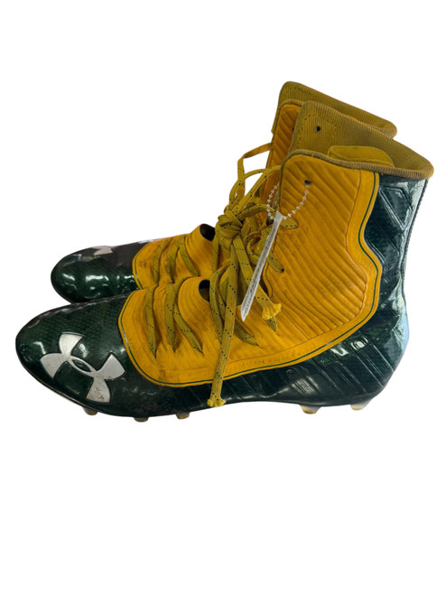 Vist Large View of Product Image Which is Used Under Armour Adult FB Cleats Green Senior 12.5
