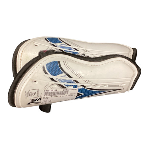 Vist Large View of Product Image Which is Used Brine Soccer Shin Guards Adult White MD