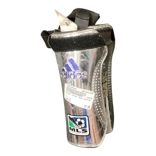 Vist Large View of Product Image Which is Used Adidas Soccer Shin Guards Adult Grey LG