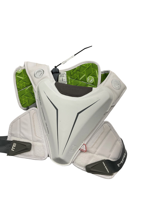 Vist Large View of Product Image Which is Used Maverik M5 Lacrosse Shoulder Pads White MD